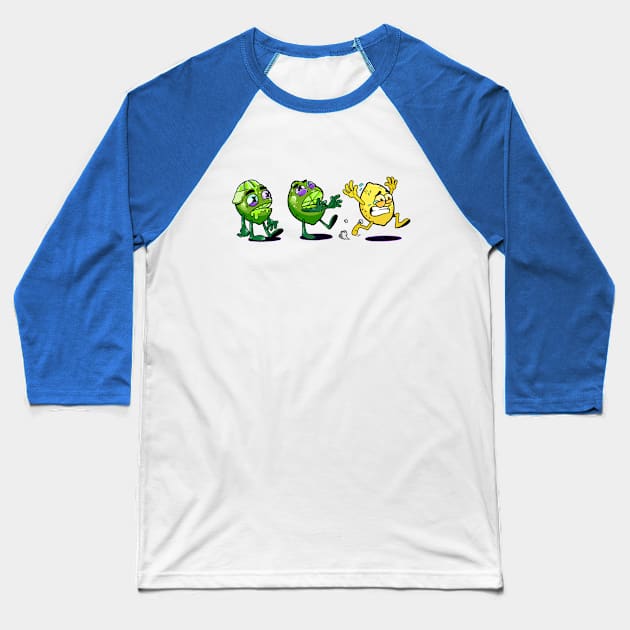 Zombie Limes Baseball T-Shirt by Anrego